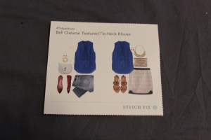 The style card with the Bell Chevron Textured Tie-Neck Blouse.