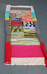 I rolled it up. It's ready for quilting.