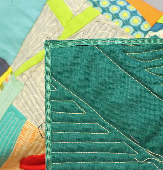 quilt binding facing corner overlap