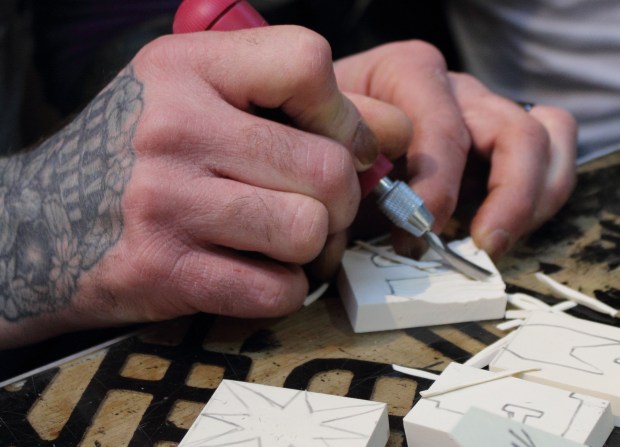 lino print making cropped